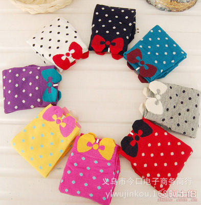 【可愛全棉女襪春夏新款全棉襪韓版圓點蝴蝶結中筒女襪廠家批發XYWW05】義烏市今口電子商務商行 - 產品庫